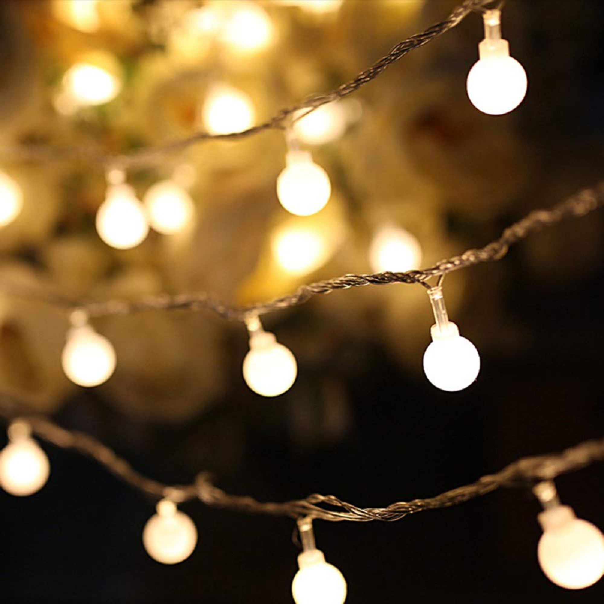 Lichtsnoer Buiten Snow balls 15 meter Warm Wit Led 75 LEDS Lichtsnoer Buiten Snow balls 15 meter Warm Wit Led 75 LEDS